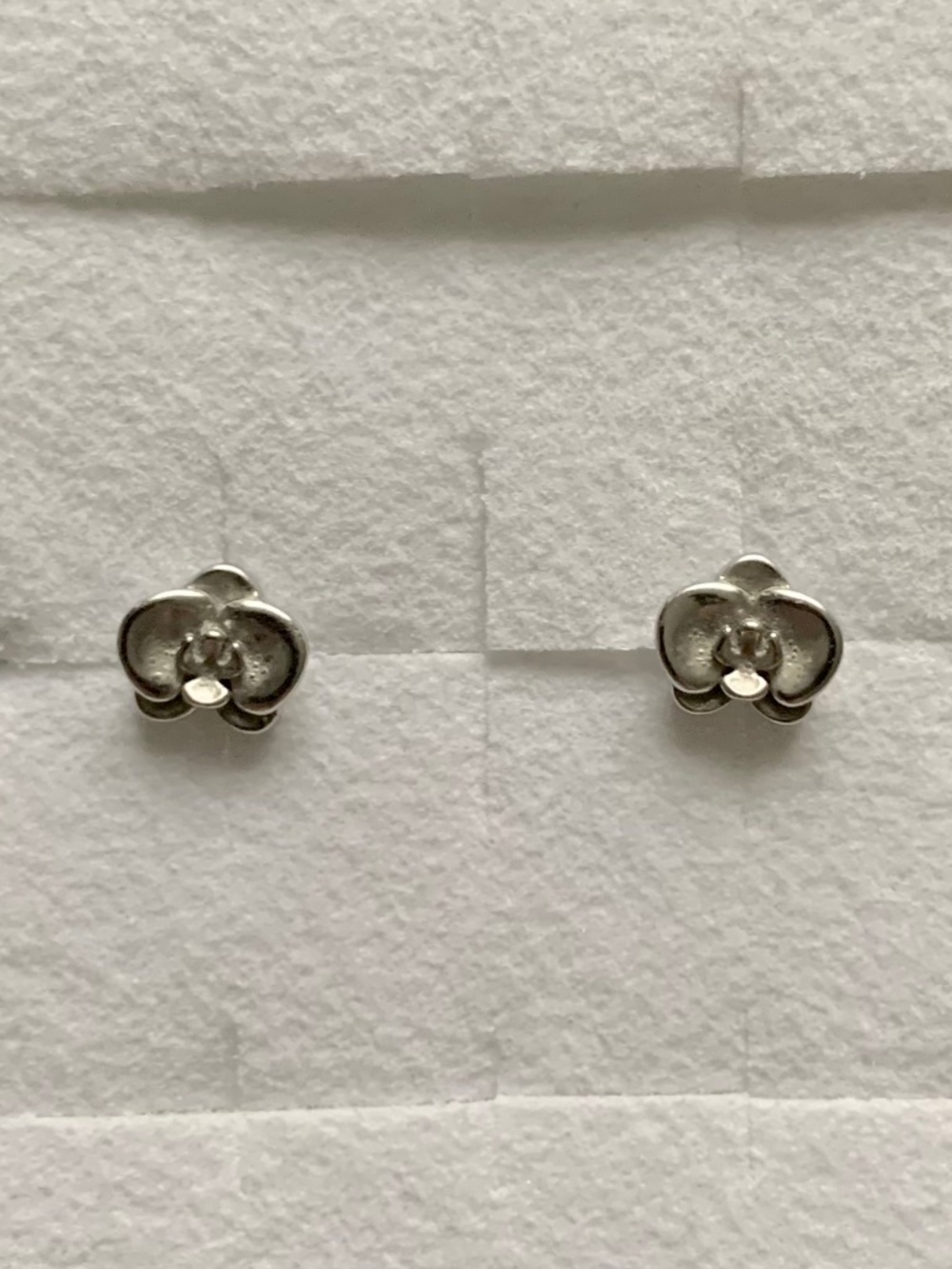 Orchid Flower Earrings Stud Earrings Surgical Steel Flatback Threadless Jewelry